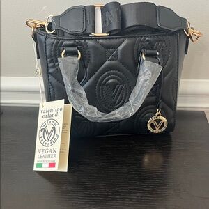 Valentino Orlandi Black Quilted Shoulder Bag